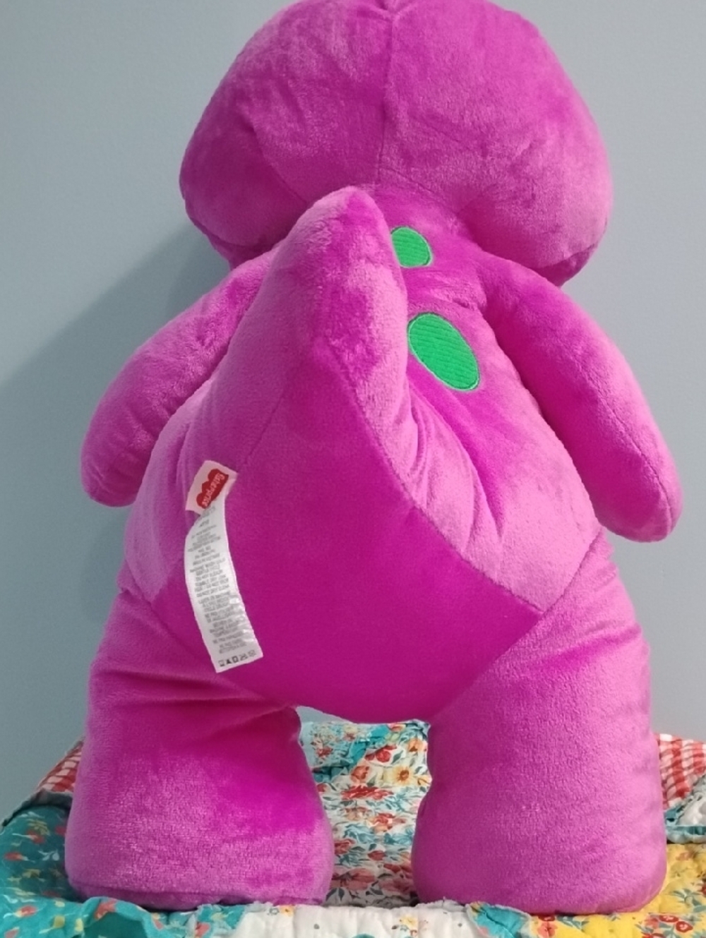 NWOT Fisher Price Barney Pink and Green Plush Dino Stuffed Toy - Picture 4 of 4
